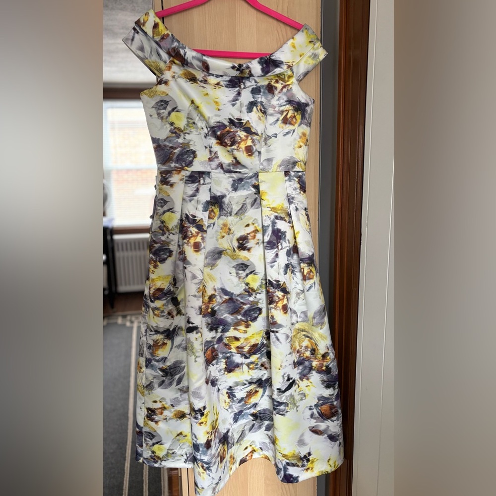 ASOS Closet London Bardot floral midi dress Prom cocktail evening wedding unique